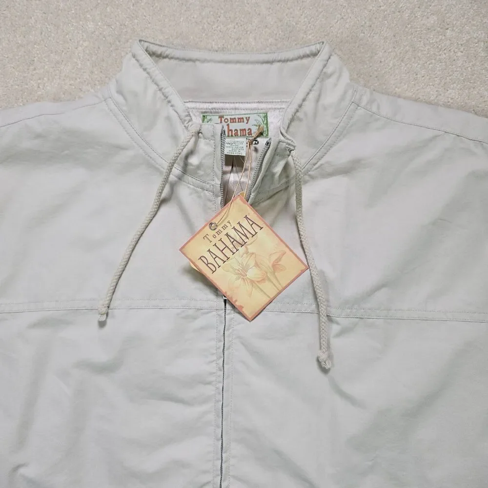 Tommy Bahama Wind Jammin Full Zip Jacket Men's L Tan Rayon Lined NWT